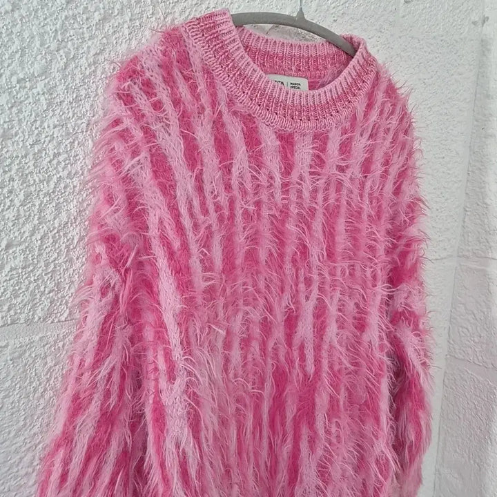 [BUNJANG] Zara Maison Special Pink Fur Knit Sweater / 자라 메종스페셜 핑크 퍼 니트 스웨터