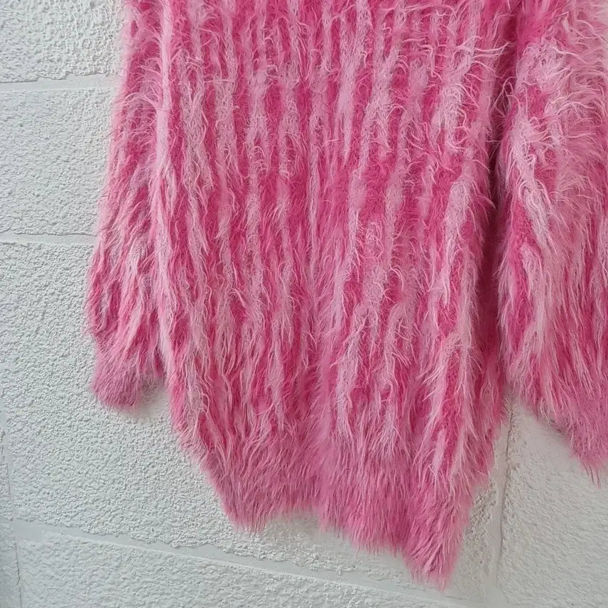 [BUNJANG] Zara Maison Special Pink Fur Knit Sweater / 자라 메종스페셜 핑크 퍼 니트 스웨터