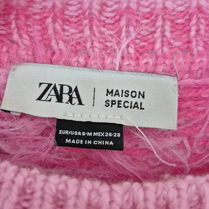 [BUNJANG] Zara Maison Special Pink Fur Knit Sweater / 자라 메종스페셜 핑크 퍼 니트 스웨터