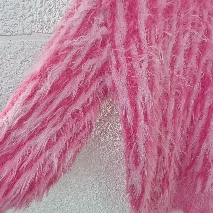 [BUNJANG] Zara Maison Special Pink Fur Knit Sweater / 자라 메종스페셜 핑크 퍼 니트 스웨터