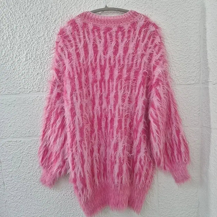 [BUNJANG] Zara Maison Special Pink Fur Knit Sweater / 자라 메종스페셜 핑크 퍼 니트 스웨터