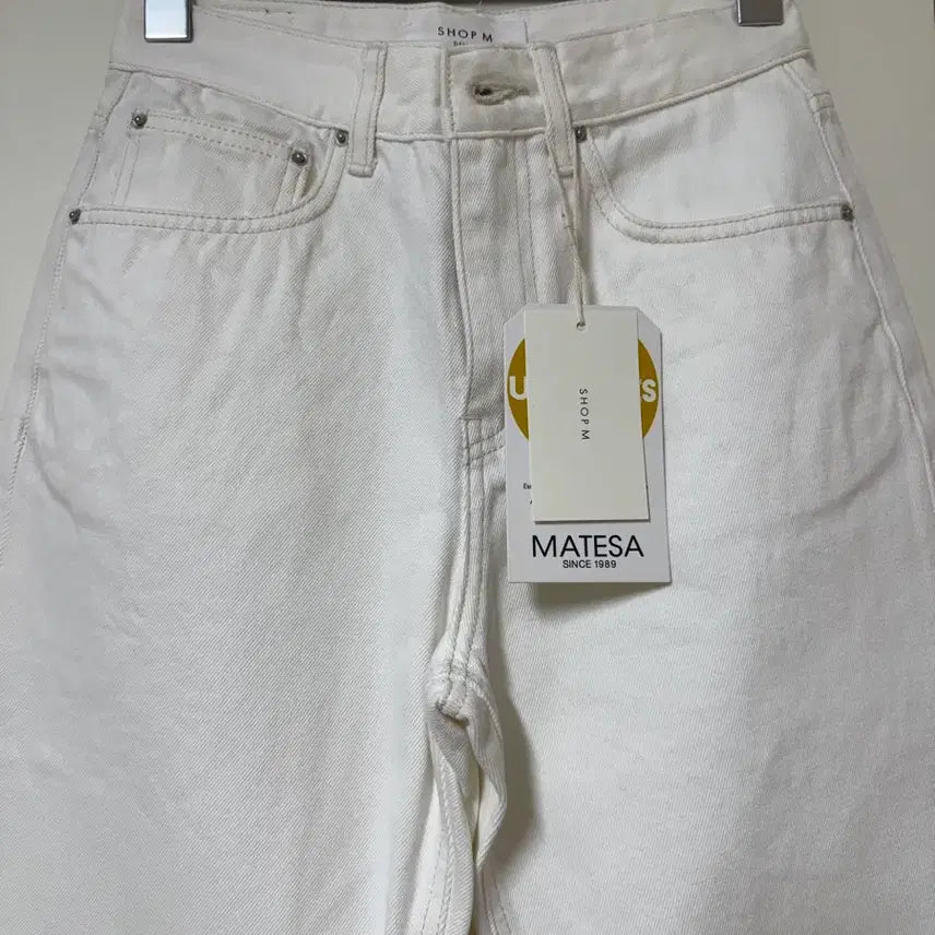 [BUNJANG] Shop M White Denim XS Pants / <새상품>샵엠 화이트데님xs