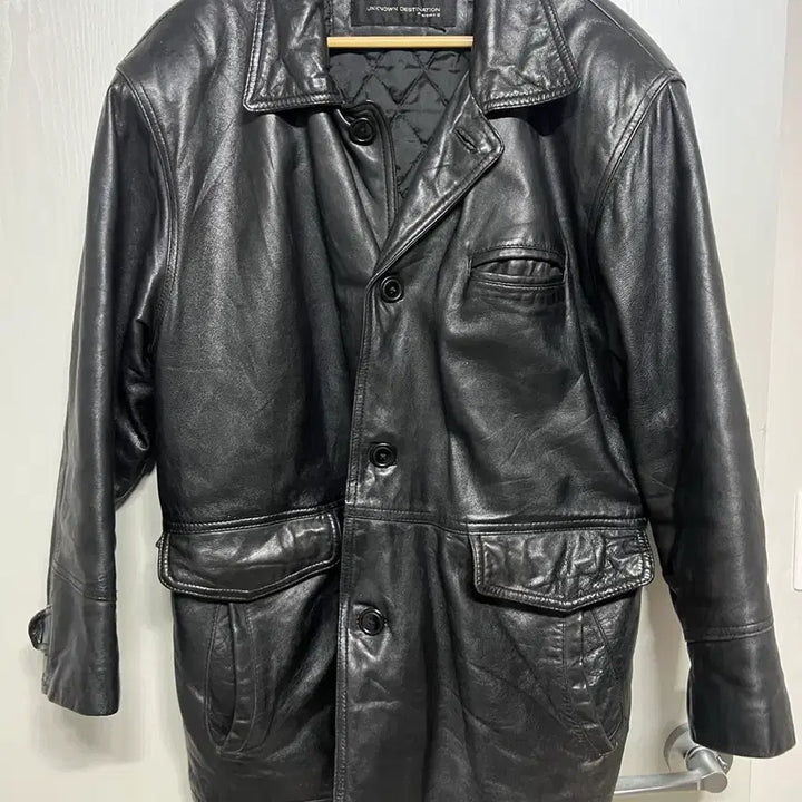 [BUNJANG] UNKNOWN DESTINATION Lambskin Leather Half Coat XL / 양가죽 카코트 XL