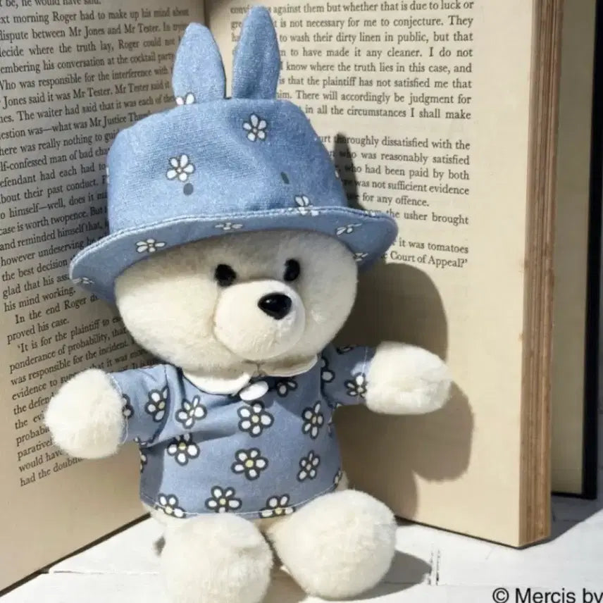 [BUNJANG] Miffy Dick Bruna Blue Flower Bucket Hat, T-Shirt, and Keychain Set / 미피 딕부르너 블루플라워 버킷햇 티셔츠 키링 셋트