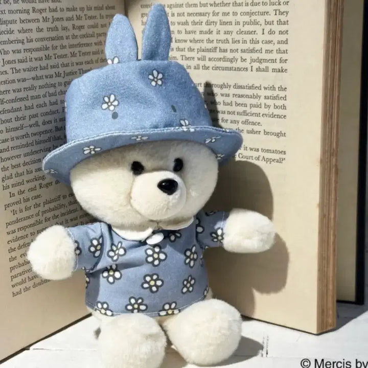 [BUNJANG] Miffy Dick Bruna Blue Flower Bucket Hat, T-Shirt, and Keychain Set / 미피 딕부르너 블루플라워 버킷햇 티셔츠 키링 셋트