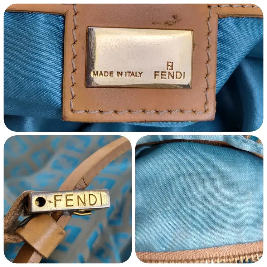 [BUNJANG] Fendi FF Zucchino Fabric Shoulder Bag / 정품 펜디 FF 주카 패브릭 숄더백