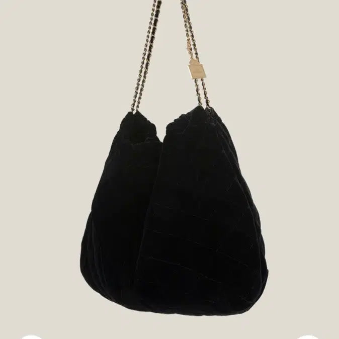 [BUNJANG] Rude Eugenia 20K Gold Chain Velvet Hobo Bag / 뤼드유제니 20k골드체인 벨벳 호보백(착샷O)