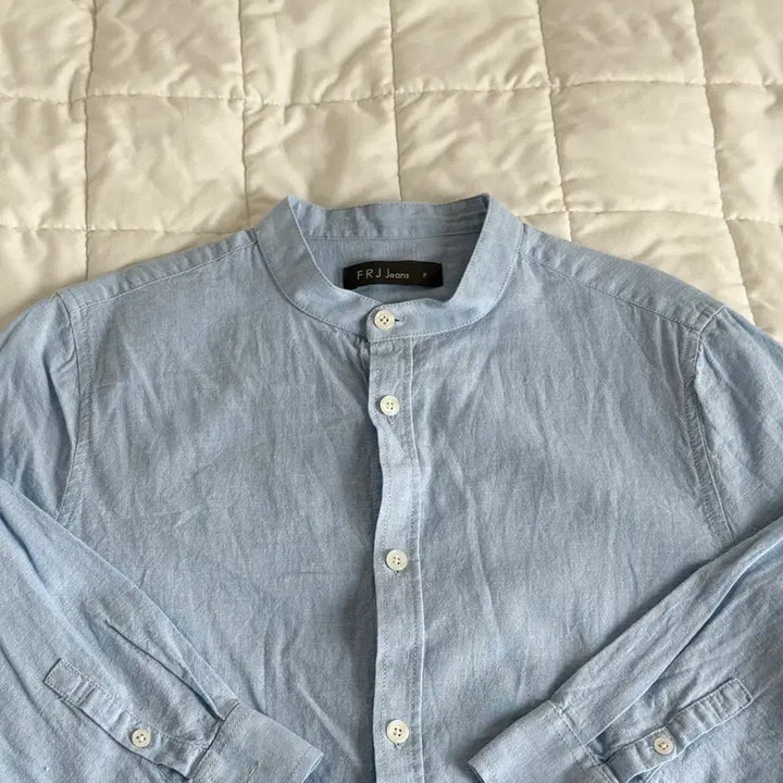 [BUNJANG] FRJ Linen Mandarin Collar Shirt / FRJ 차이나카라 린넨셔츠, Free