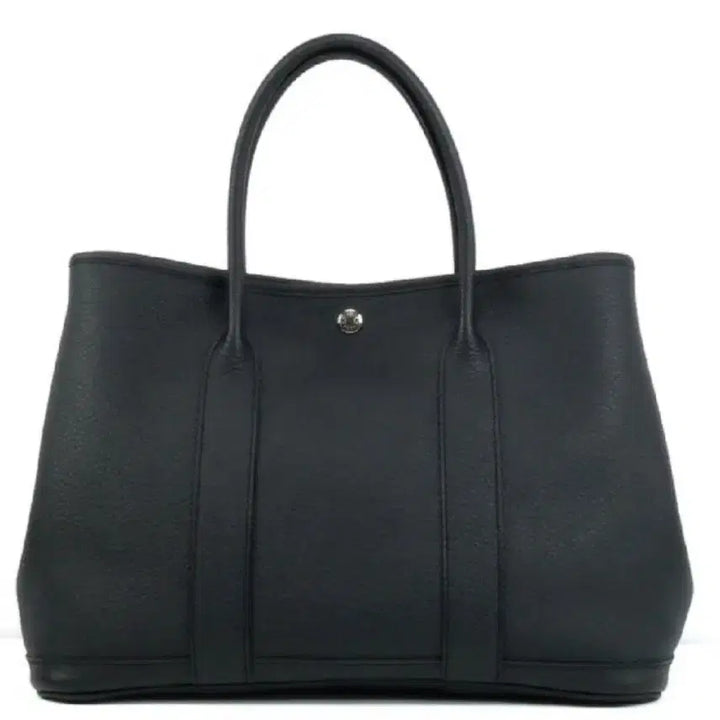 [BUNJANG] H Black Leather Tote Bag / H 블랙 가죽 토트백 여성 가방