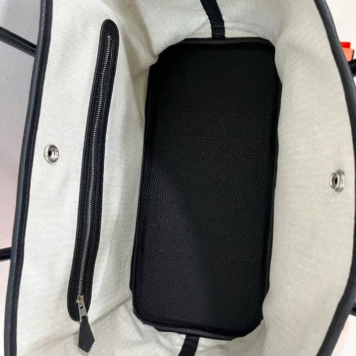 [BUNJANG] H Black Leather Tote Bag / H 블랙 가죽 토트백 여성 가방