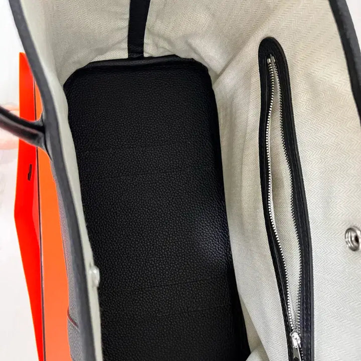 [BUNJANG] H Black Leather Tote Bag / H 블랙 가죽 토트백 여성 가방