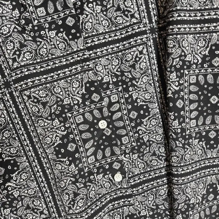 [BUNJANG] 패턴 롱 원피스 셔츠형 블랙롱원피스 / 패턴 롱 원피스 셔츠형 블랙롱원피스