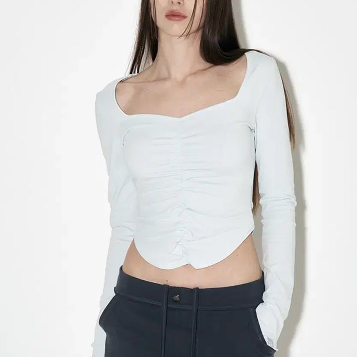 [BUNJANG] Please No Follow Baby Blue Long-Sleeved Top / [단종템] 플리즈노팔로우 플노팔 달린탑 긴팔 Baby Blue