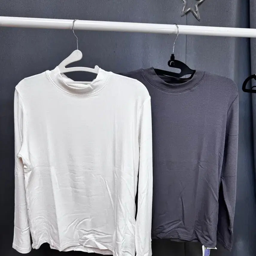 [BUNJANG] Unbranded Ribbed Mock Neck Long Sleeve T-Shirt Set / 창고정리 만원에 2장  여성 골지 반목 긴팔티 10호세트