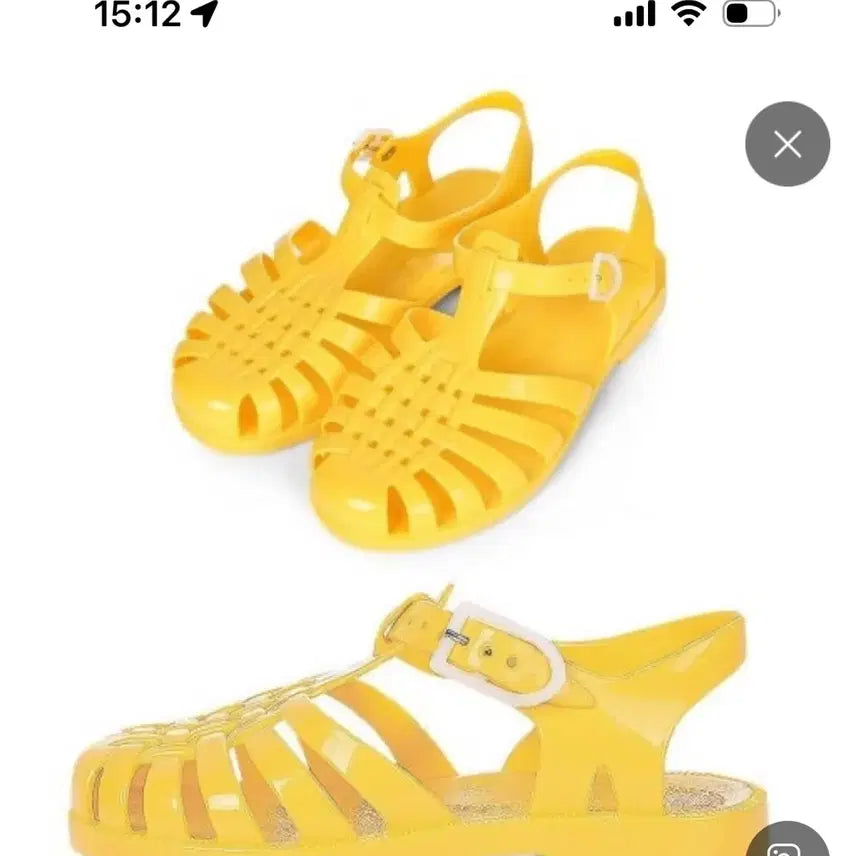 [BUNJANG] Yellow Jelly Sandals Aqua Shoes 240 / 옐로우 젤리 샌들 아쿠아 슈즈 240