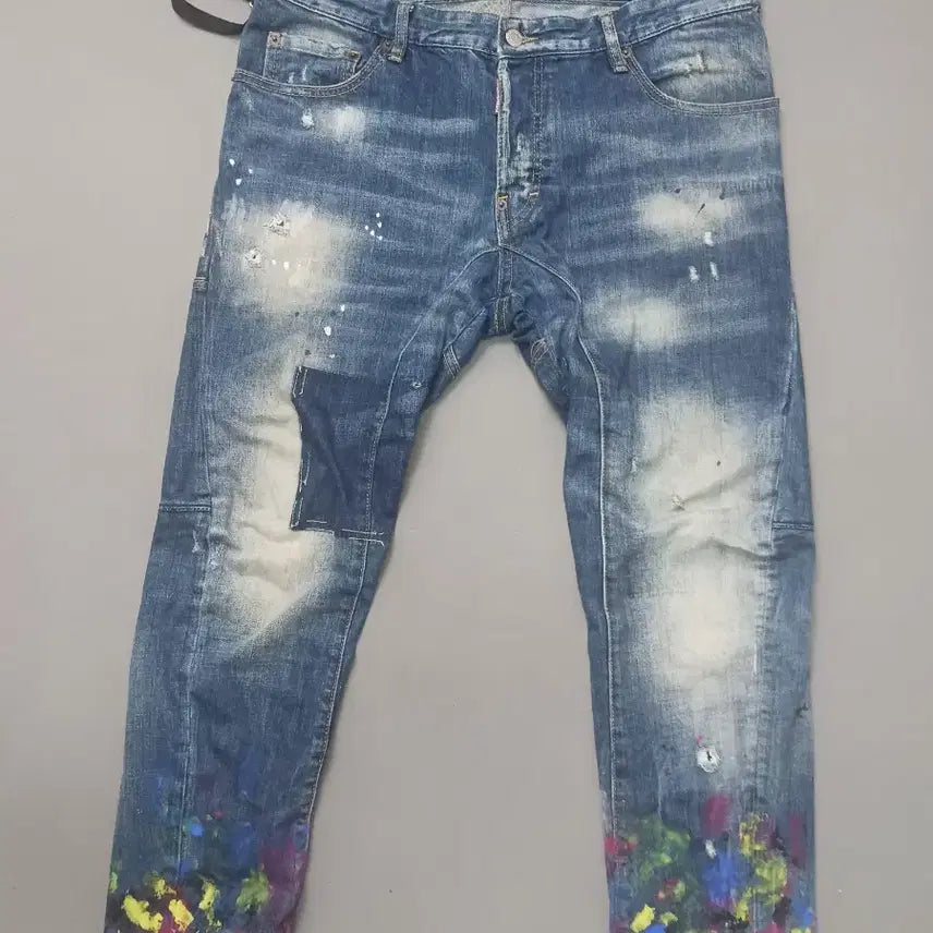 [BUNJANG] Dsquared2 Neon Logo Biker Jeans / [36] 디스퀘어드2 네온로고 바이커진 청바지