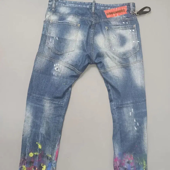 [BUNJANG] Dsquared2 Neon Logo Biker Jeans / [36] 디스퀘어드2 네온로고 바이커진 청바지