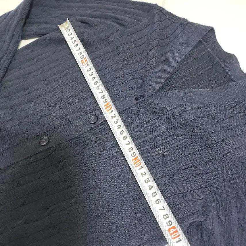 [BUNJANG] Cable Knit Cardigan - Dark Navy (55-Slim 66) / 케이블 니트 가디건 짙은네이비(55-날씬66)