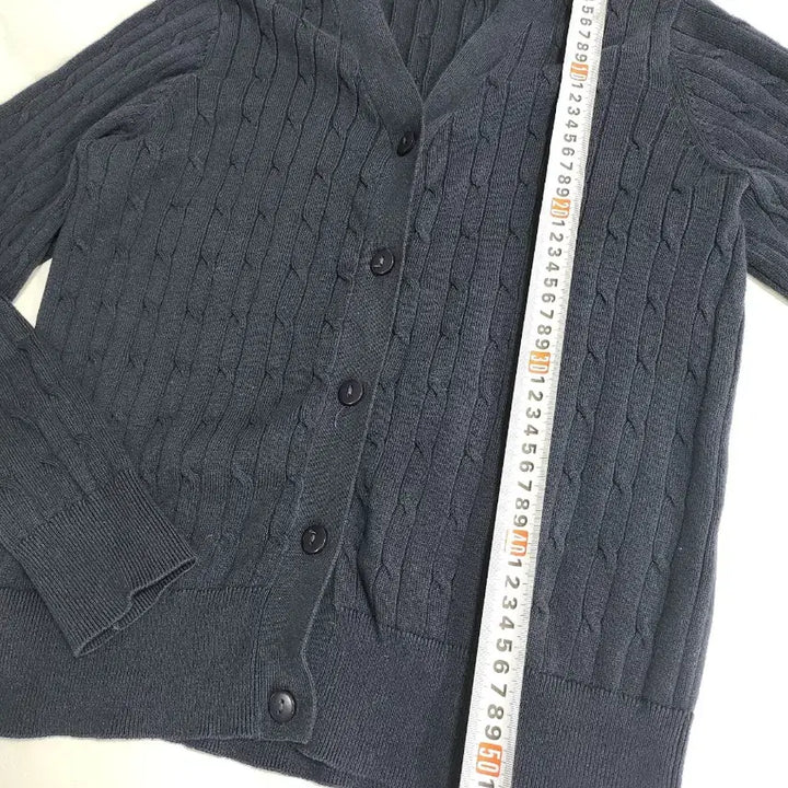 [BUNJANG] Cable Knit Cardigan - Dark Navy (55-Slim 66) / 케이블 니트 가디건 짙은네이비(55-날씬66)