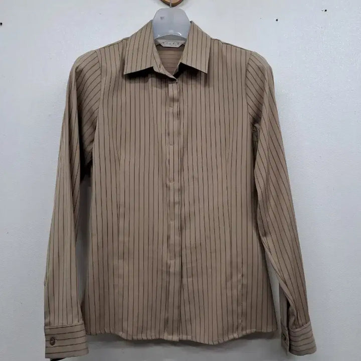 [BUNJANG] Striped Beige Shirt (S) / 스트라이프셔츠S