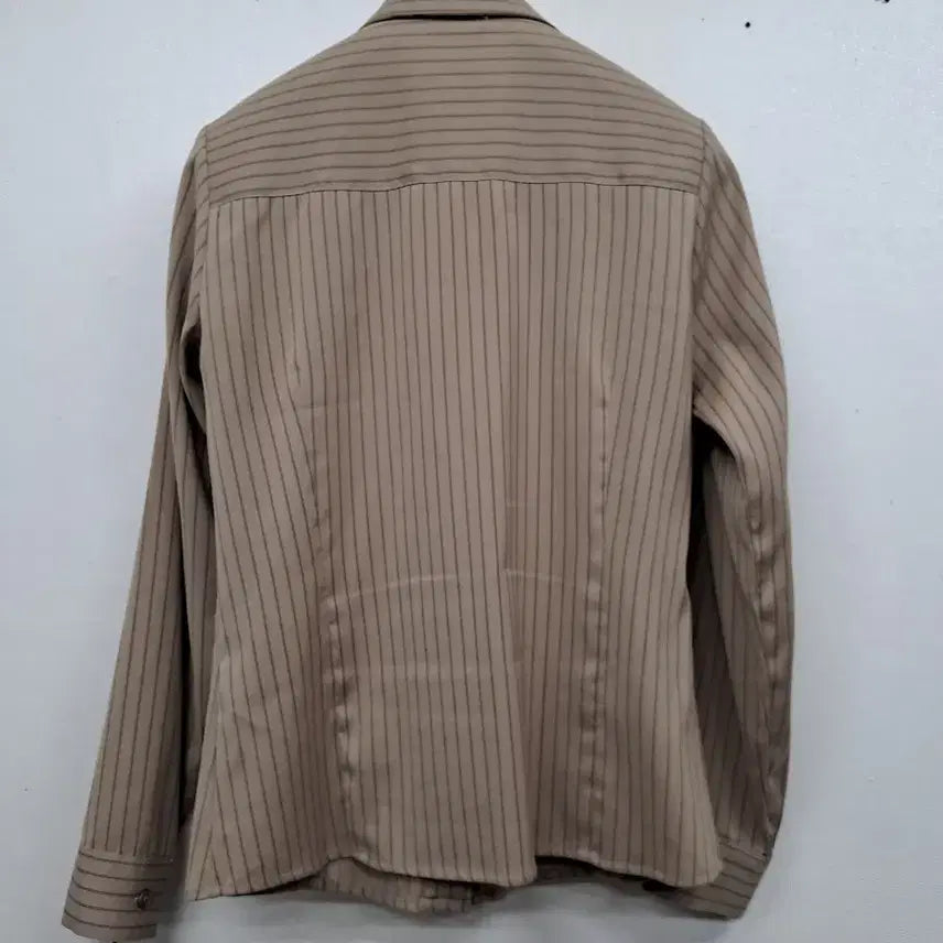 [BUNJANG] Striped Beige Shirt (S) / 스트라이프셔츠S
