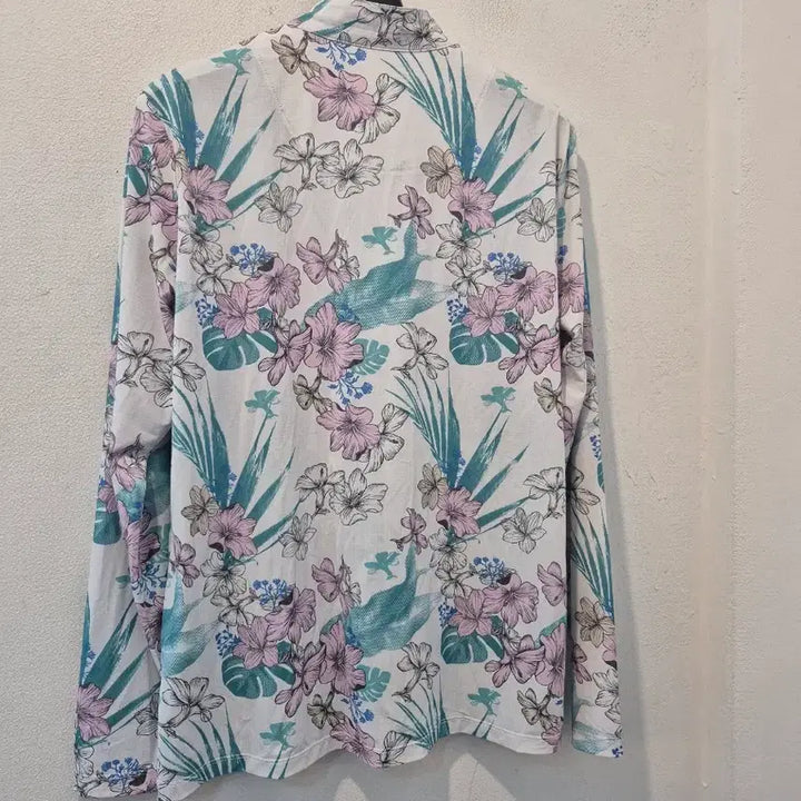 [BUNJANG] Kolon Sport Floral Pattern Half-Neck Long Sleeve T-shirt / 코오롱스포츠 플라워 패턴 하프넥 긴팔티셔츠 쿨티