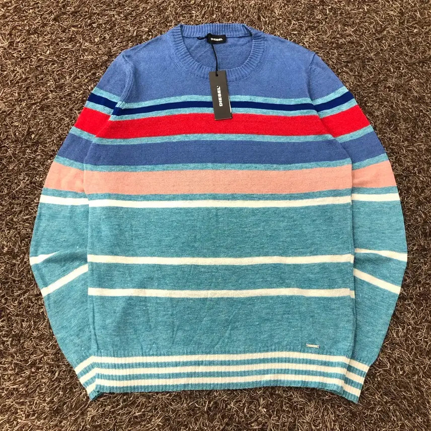 [BUNJANG] M Diesel Multicolor Linen Knit Top / M 디젤 멀티컬러 린넨 니트 택 새상품