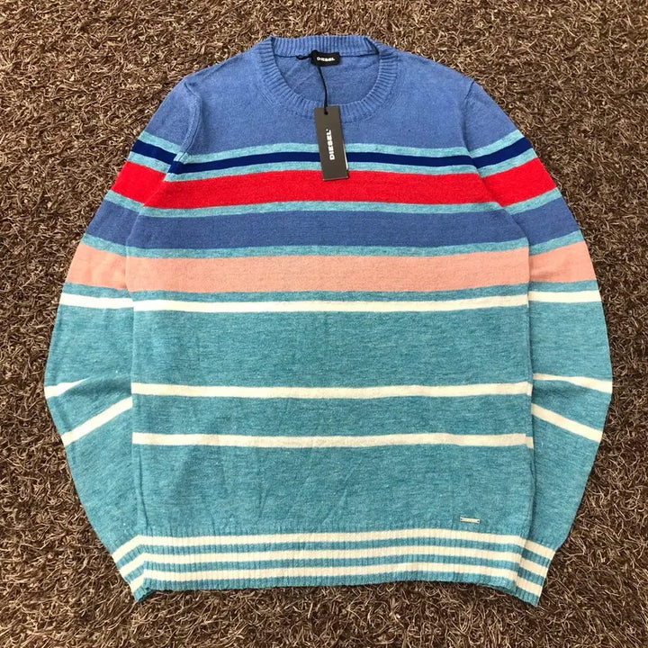 [BUNJANG] M Diesel Multicolor Linen Knit Top / M 디젤 멀티컬러 린넨 니트 택 새상품