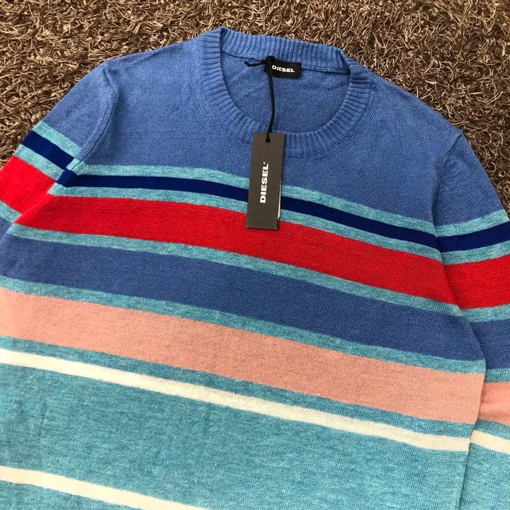 [BUNJANG] M Diesel Multicolor Linen Knit Top / M 디젤 멀티컬러 린넨 니트 택 새상품