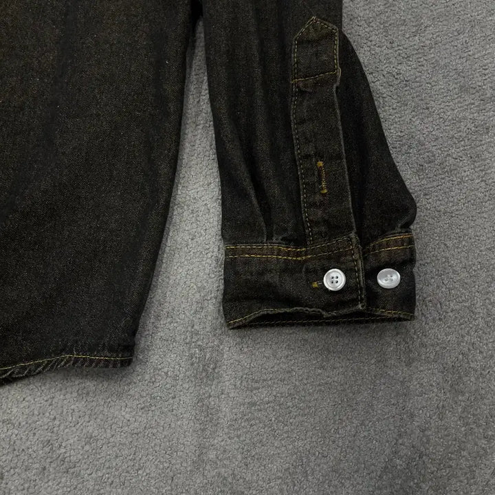 [BUNJANG] M Trillion Denim Shirt Black Washed Shirt / M Trillion 데님 셔츠 블랙 워싱 셔츠