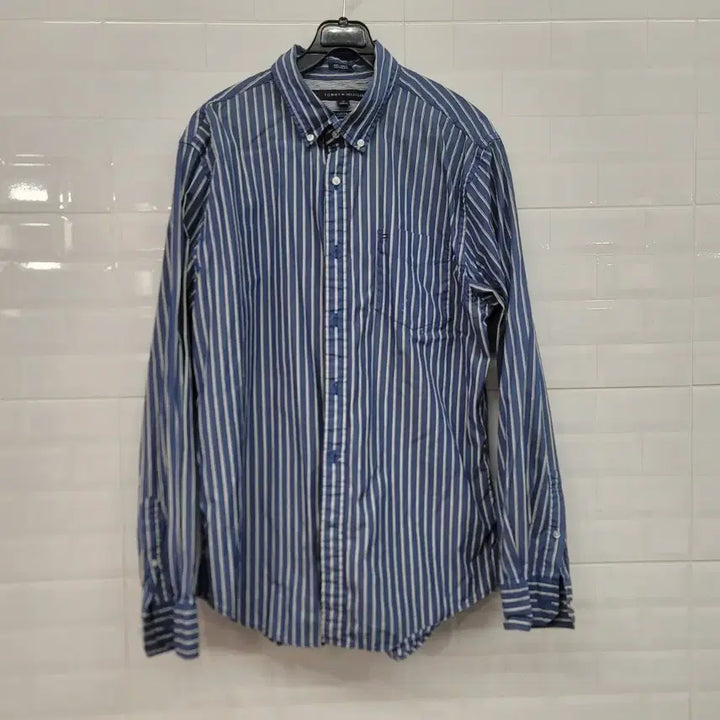 [BUNJANG] Tommy Hilfiger Striped Long Sleeve Shirt / 타미힐피거 스트라이프 긴팔 셔츠