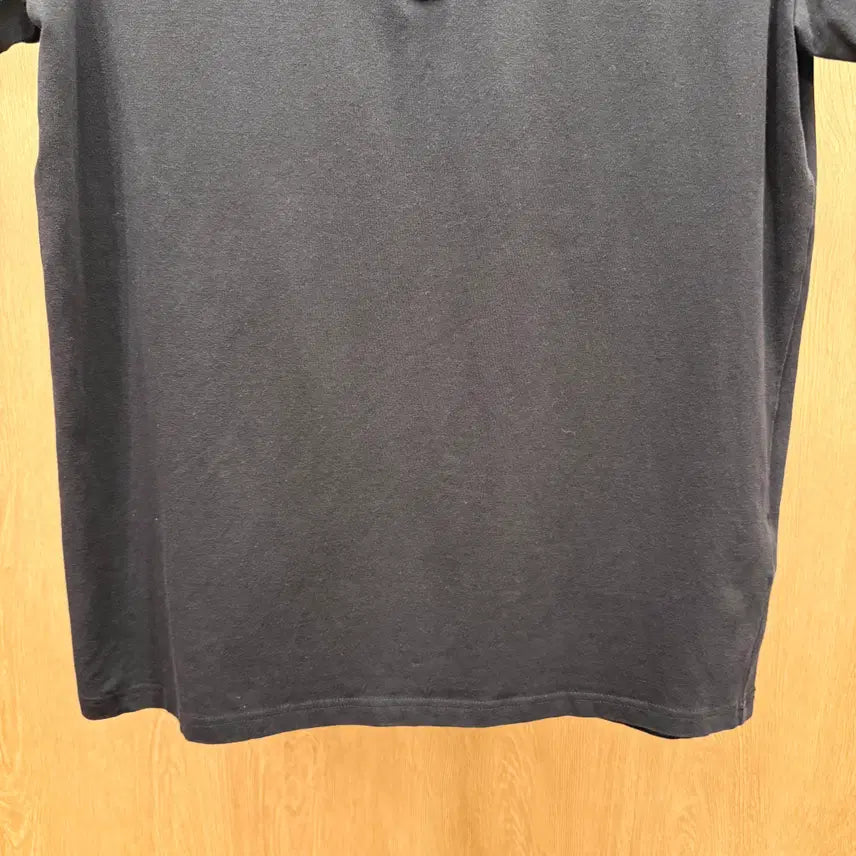[BUNJANG] Donna Karan Half Zip PK Short Sleeve Shirt / 도나카란 하프 집업 PK 반팔 지퍼 디테일 화이트 가로 배색