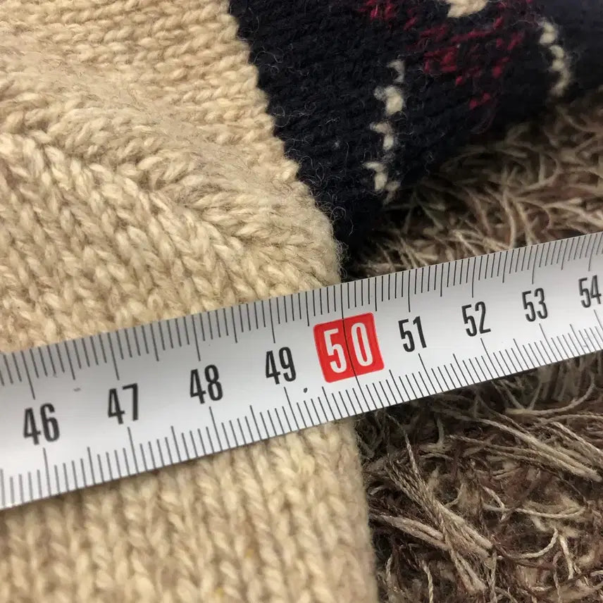 [BUNJANG] Beanpole Wool Shawl Collar Pattern Knit Sweater / 90 빈폴 울 숄카라 패턴 니트