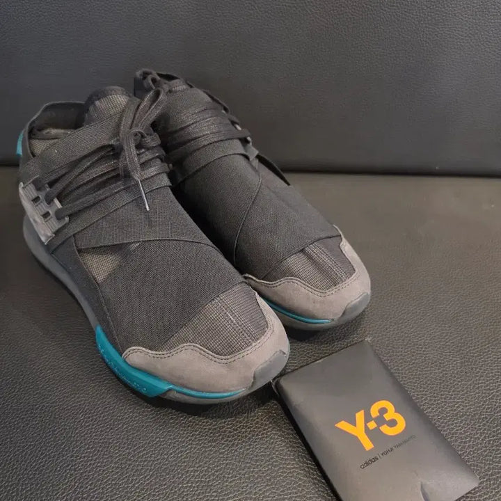 [BUNJANG] Y-3 Yohji Yamamoto Qasa High-Top Sneakers / Y-3 요지 야마모토 콰사 블랙/청록