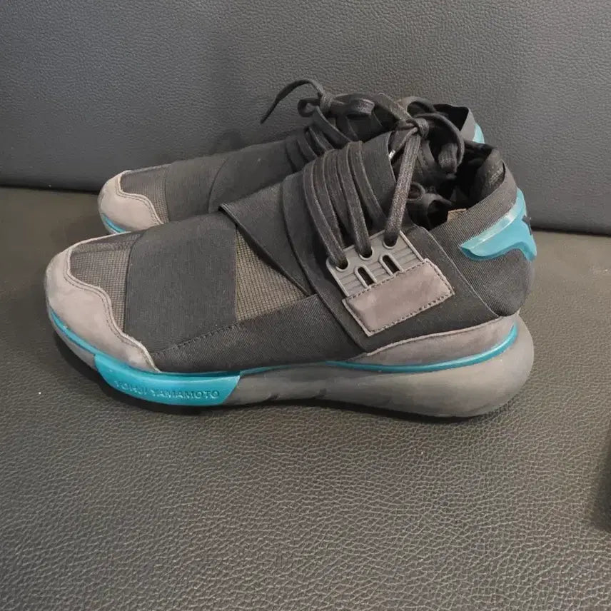 [BUNJANG] Y-3 Yohji Yamamoto Qasa High-Top Sneakers / Y-3 요지 야마모토 콰사 블랙/청록