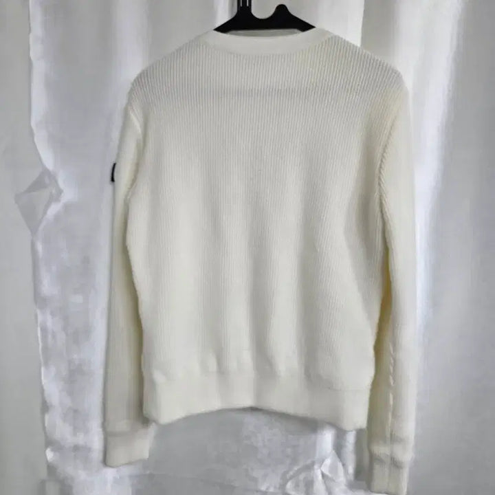 [BUNJANG] National Geographic White Padded Knit Cardigan / 내셔널지오그래픽 화이트 패딩 니트 가디건 (1871)