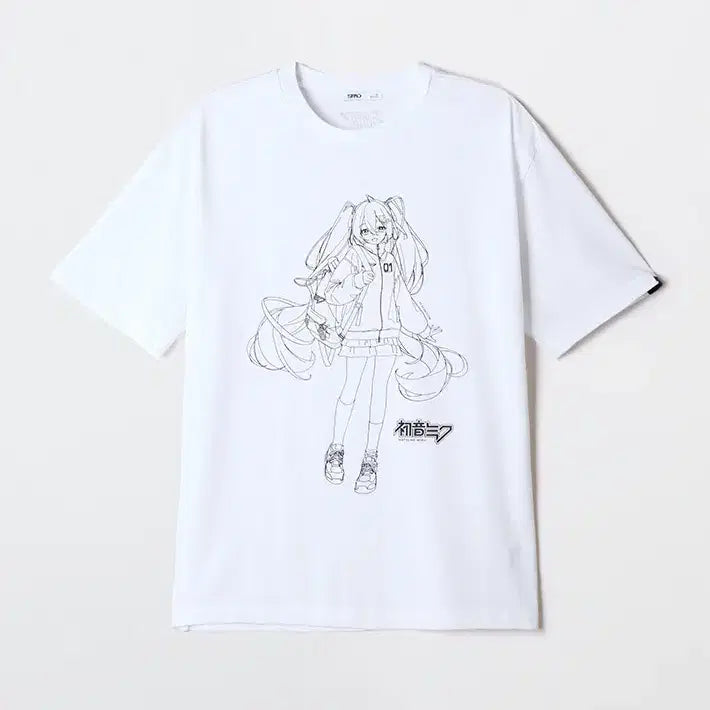 [SOLD OUT] 스파오 하츠네 미쿠 반팔 티셔츠  WHITE L(100)