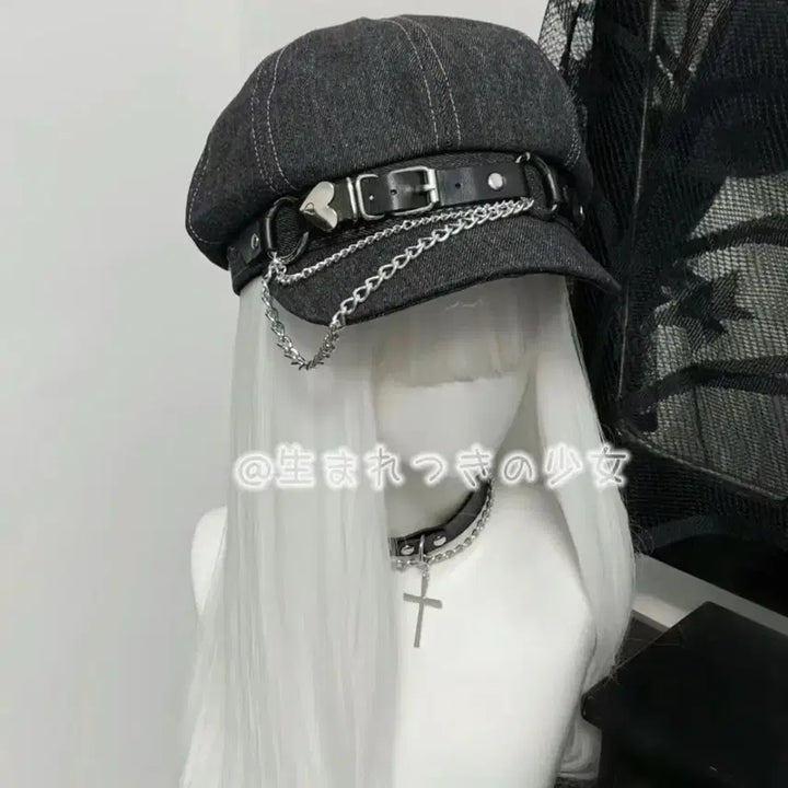 [BUNJANG] Denim Chain Accent Bucket Hat / 패션 데님 체인 장식 요걸 모자