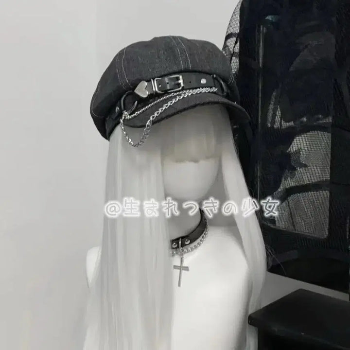 [BUNJANG] Denim Chain Accent Bucket Hat / 패션 데님 체인 장식 요걸 모자