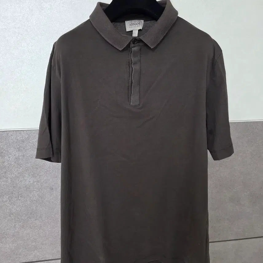 [BUNJANG] Armani Collezioni Brown Polo Shirt / 아르마니 꼴레지오니 카라 반팔 티셔츠 L사이즈