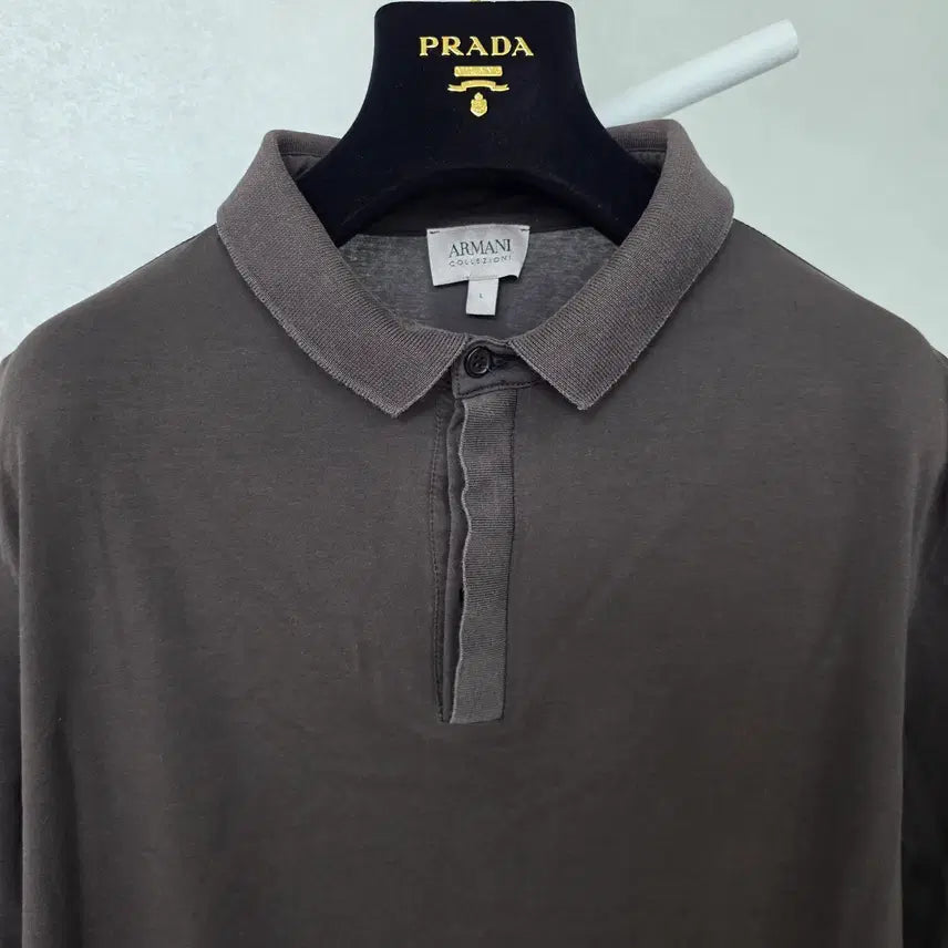 [BUNJANG] Armani Collezioni Brown Polo Shirt / 아르마니 꼴레지오니 카라 반팔 티셔츠 L사이즈