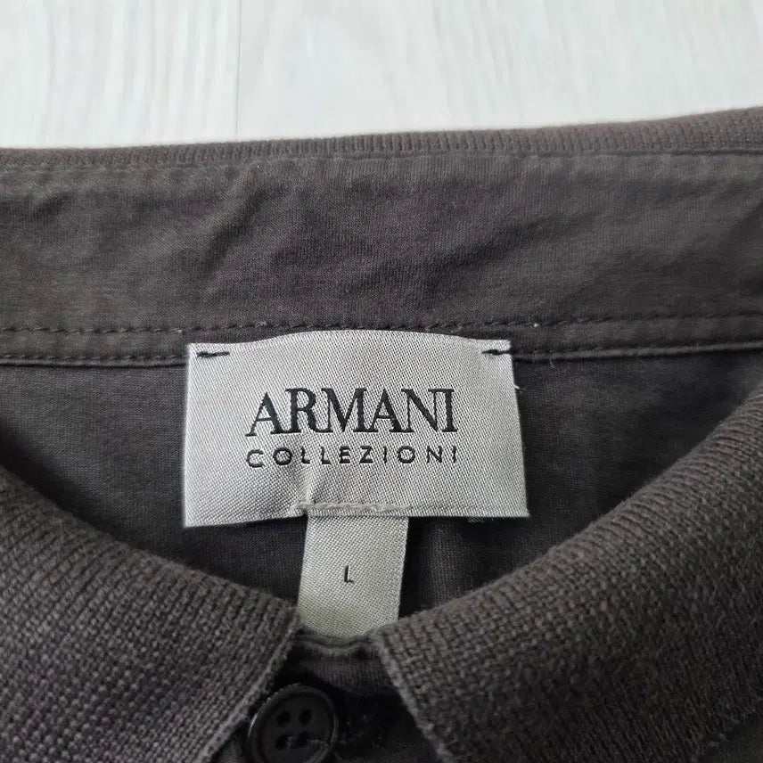 [BUNJANG] Armani Collezioni Brown Polo Shirt / 아르마니 꼴레지오니 카라 반팔 티셔츠 L사이즈