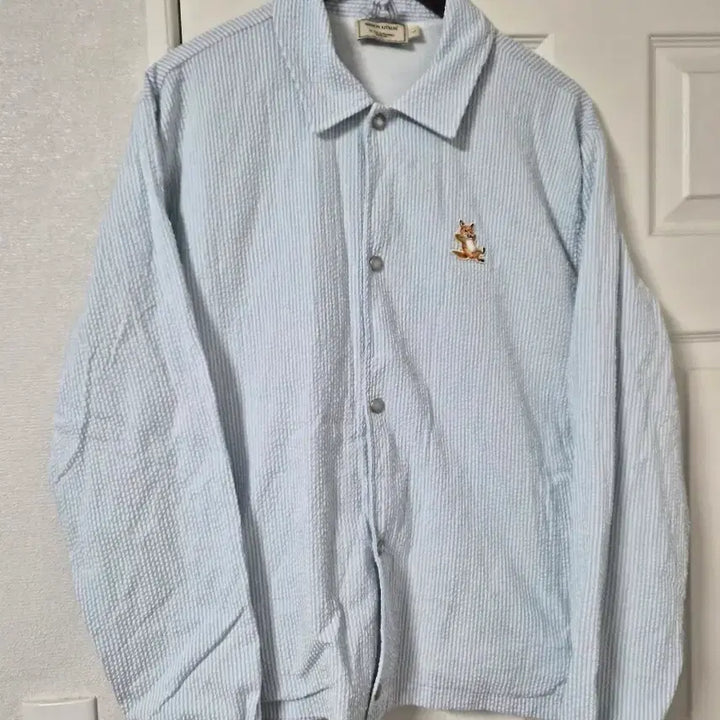 [BUNJANG] Maison Kitsune Striped Coach Jacket Fox Patch (L) / 메종키츠네 스트라이프 코치 자켓 폭스패치 L