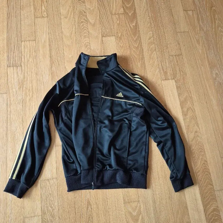 [BUNJANG] Adidas Black/Gold 3-Stripes Track Top / 아디다스 블랙/금색 삼선 트랙탑