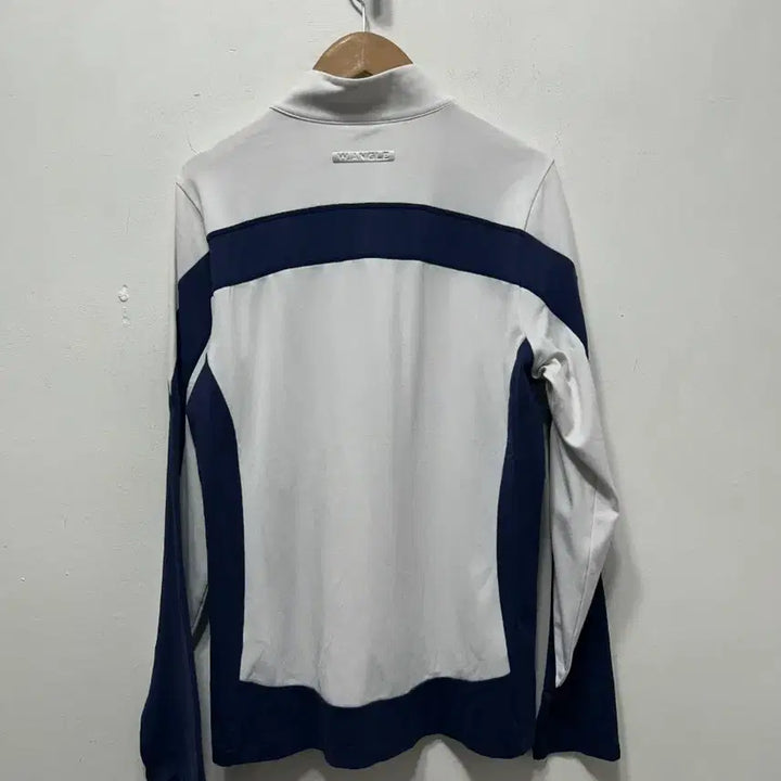 [BUNJANG] Wildangle M White/Navy Half-Neck Long Sleeve T-shirt / 와일드앵글 M 화이트/네이비 하프넥 긴팔 티셔츠