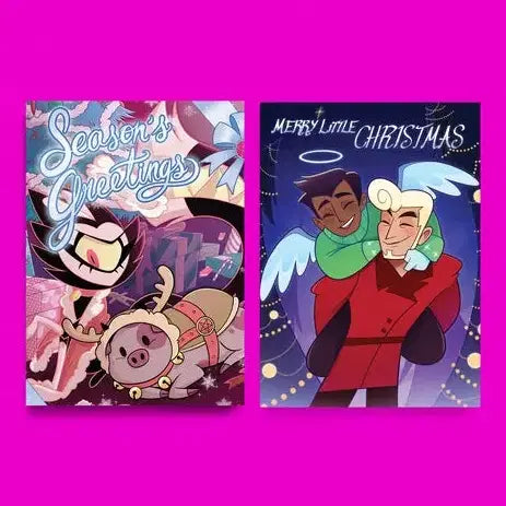 [BUNJANG] Hazbin Hotel Christmas Postcard Set / 일괄) 해즈빈호텔 시즌그리팅 크리스마스 엽서 2종