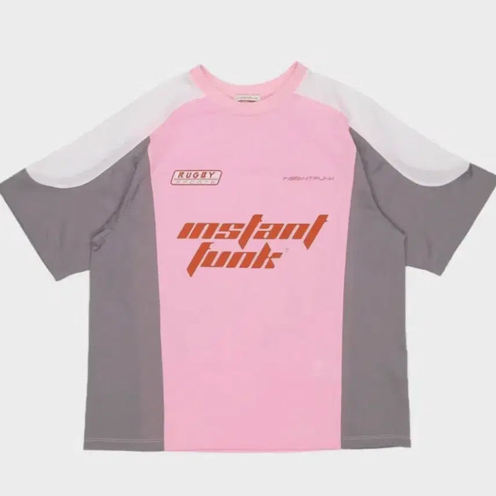 [BUNJANG] InstantFunk Ms Sporty Graphic Jersey T-shirt - Pink / (인스턴트펑크) Ms 스포티 그래픽 저지 티셔츠 - 핑크