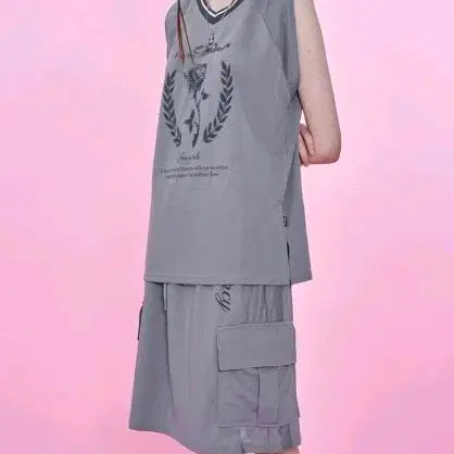 [BUNJANG] Fancy Club Tricot Sleeveless Skirt Set / 팬시클럽 트리코 슬리브리스 스커트 세트 판매합니다