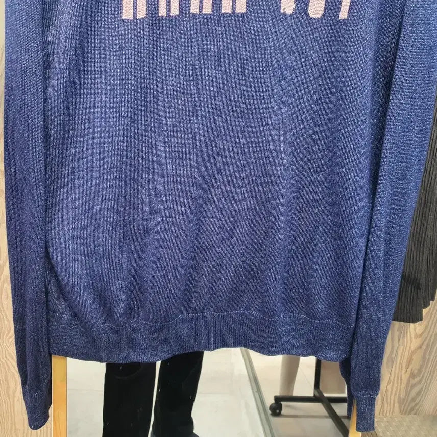 [BUNJANG] Anna Sui Genuine Logo Round Neck Knit - Dark Navy / 안나수이 정품 로고 포인트 라운드 니트 (상태 좋음)