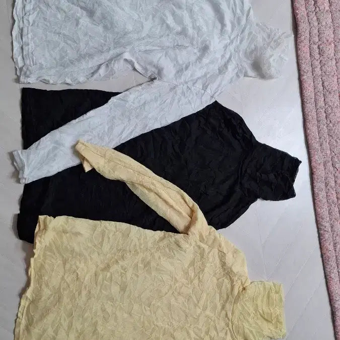 [BUNJANG] Wrinkle Turtleneck T-shirt Set / 주름 폴라 티셔츠 (화이트/블랙/아이보리 3종 세트)